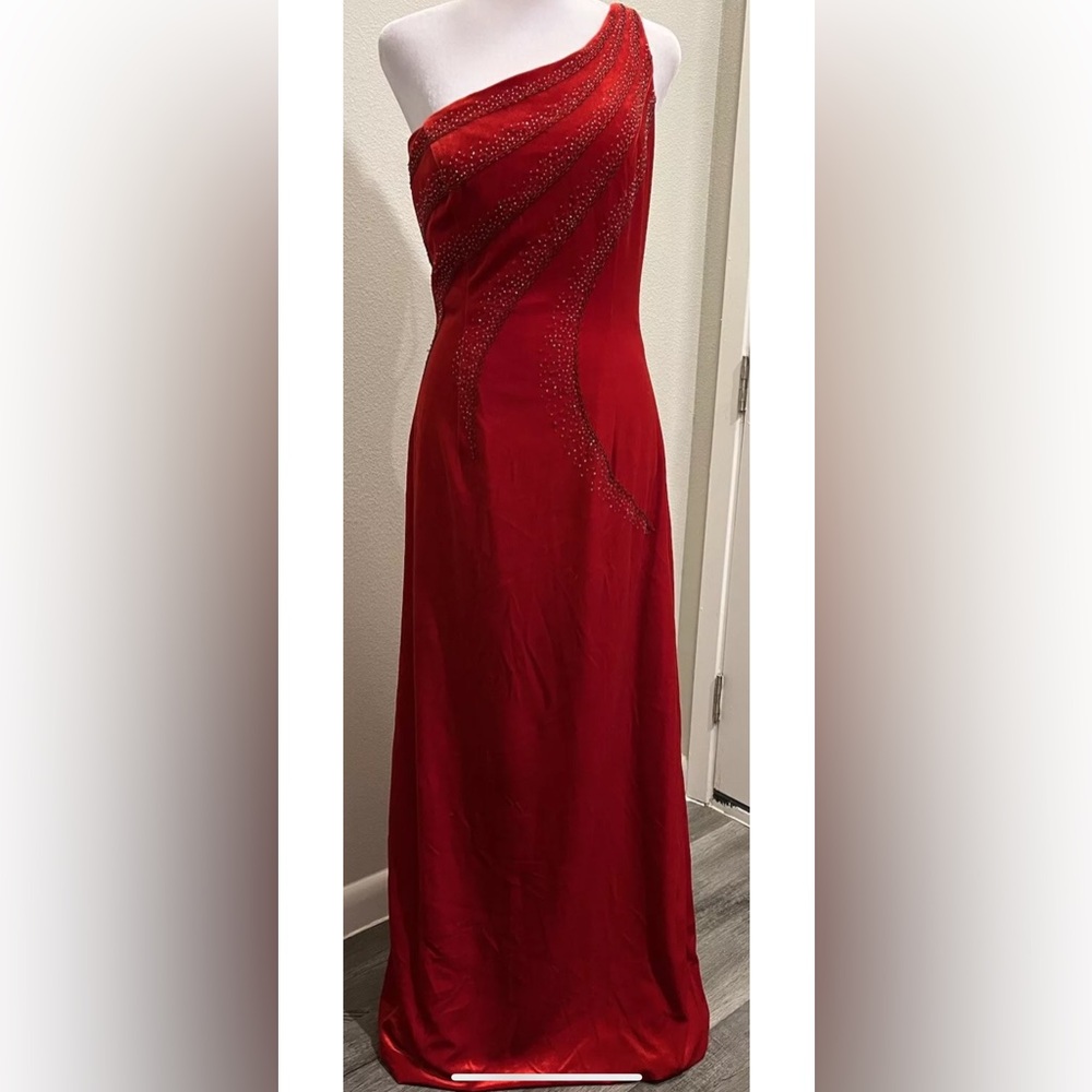 NWT Vtg 90’s Princess Collection Red Velvet Beaded Holiday Xmas NYE Dress 10